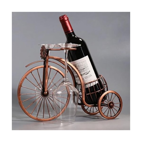 WOLWES Support organisateur de vin, personnalité créative rétro en forme de vélo, casier à vin, Bar, Table à manger, support 