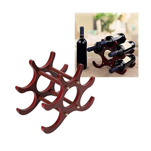 Casier à Vin, Supports De Stockage De Vin En Bois, Comptoir, 6 Bouteilles, Supports De Cave à Vin Empilables En Bois, Support