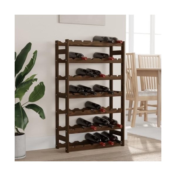 vidaXL Casier à Bouteilles pour 42 Bouteilles Marron Bois pin Solide