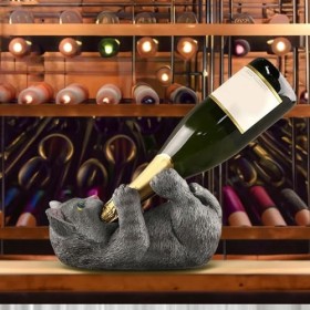 GuoQiao Noël Bonhomme de Neige Ours Chat Résine Sculpture Casier à Vin Ornements Maison Salon Table à Manger Armoire à Vin Dé