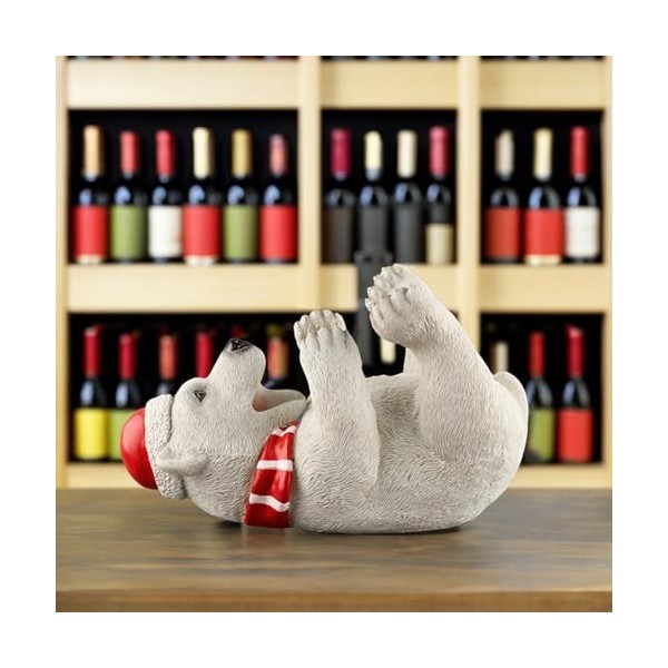 TONXX Sculpture de noël en résine, Bonhomme de Neige, Ours, Chat, casier à vin, Ornements de Maison, Salon, Table à Manger, d