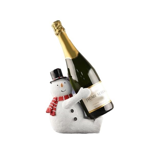 KPTENG Sculpture de noël en résine, Bonhomme de Neige, Ours, Chat, casier à vin, Ornements de Maison, Salon, Table à Manger, 