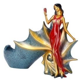 TOPINCN Casier à Vin Décor Figurines Armoire à Vin Accessoires Créatifs Maison Fille Entrée Salon Porte-Vin pour Artisanat Su