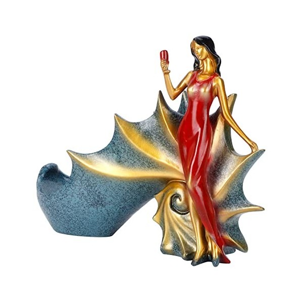 TOPINCN Casier à Vin Décor Figurines Armoire à Vin Accessoires Créatifs Maison Fille Entrée Salon Porte-Vin pour Artisanat Su