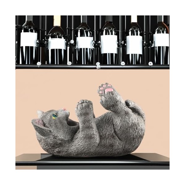 Newwyt Noël Bonhomme de Neige Ours Chat Résine Sculpture Casier à Vin Ornements Maison Salon Table à Manger Armoire à Vin Déc