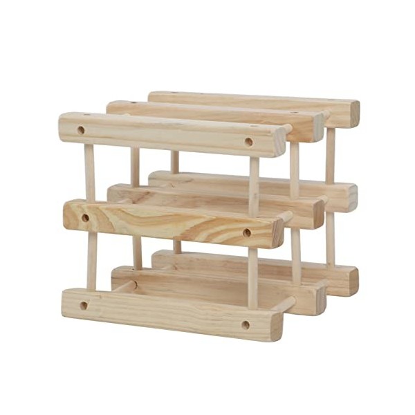 Casier à Vin, 6 Bouteilles à Assemblage Gratuit en Pin, Stable, Peu Encombrant, Casier à Vin, Armoire de Comptoir pour Bar