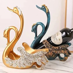 AMONIDA Ornements de Cygne pour Armoire à Vin, Casier à Vin Innovant en Forme de Cygne Réutilisable, Artisanat dart Peint à 