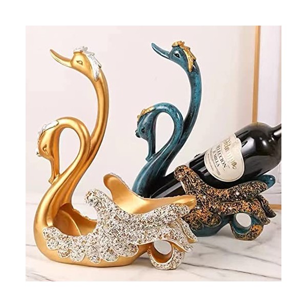 AMONIDA Ornements de Cygne pour Armoire à Vin, Casier à Vin Innovant en Forme de Cygne Réutilisable, Artisanat dart Peint à