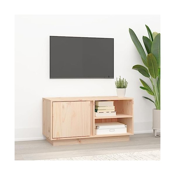 VEEKI Meuble TV, Meuble TV Suspendu, Meuble TV Industriel, Meuble TV Bois, Meuble Chambre, Convient pour Salon ou Chambre, 80