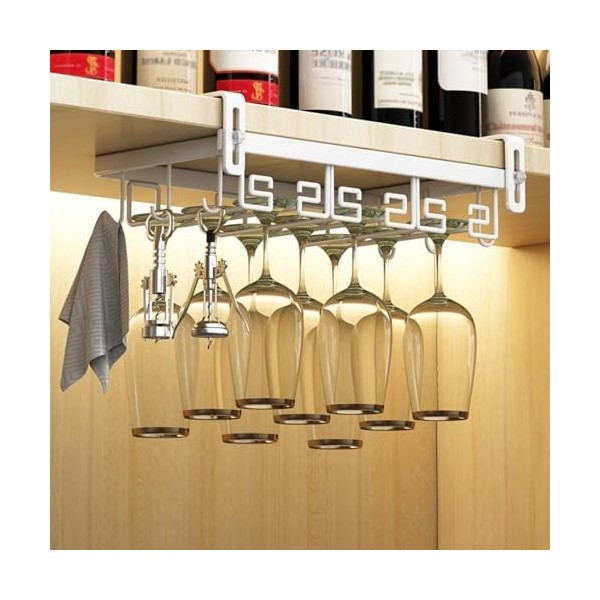 ZYZSY Support De Verre À Vin, Casier À Vin Mural, Casier À Verres À Vin Réglable Sous Larmoire, Pour La Décoration De La Mai