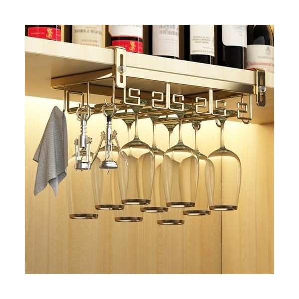 ZYZSY Support De Verre À Vin, Casier À Vin Mural, Casier À Verres À Vin Réglable Sous Larmoire, Pour La Décoration De La Mai