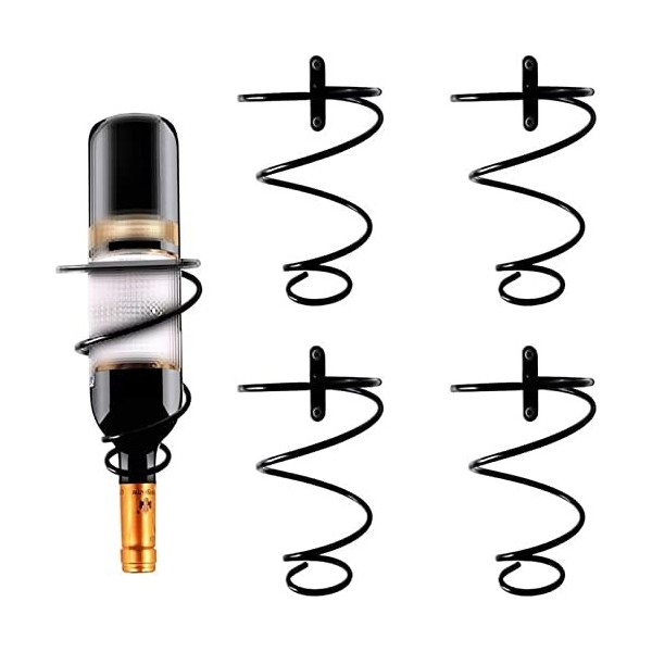 Casier à vin Paquet de 5 casier à vin support mural, style vintage créatif en métal casier à vin support de verre à vin en fe