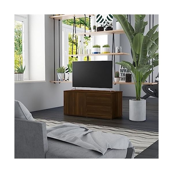 VEEKI Meuble TV, Meuble TV Suspendu, Meuble TV Industriel, Meuble TV Bois, Meuble Chambre, Convient pour Salon ou Chambre, Ch
