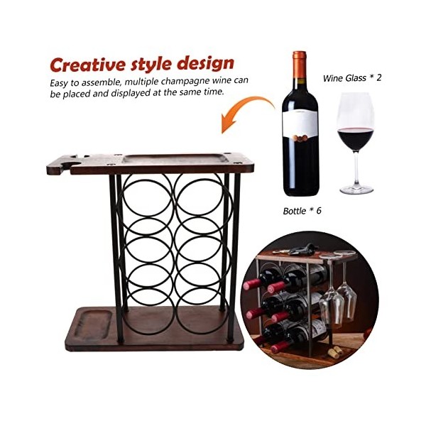 STOBAZA 1 Pc Casier à Vin Vintage Support De Stockage De De Vin Présentoir à Gobelets Table Dexposition De Bar à Vin Porte- 