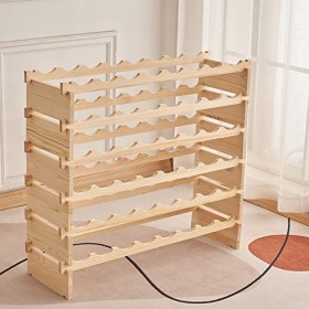 Belfoyer Casier à vin 6 Niveaux de Stockage de vin pour 48 Bouteilles, Casier à Bouteilles de vin Porte-Bouteilles Etagère à 