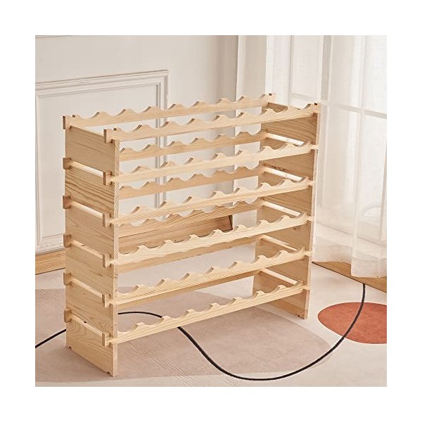 Belfoyer Casier à vin 6 Niveaux de Stockage de vin pour 48 Bouteilles, Casier à Bouteilles de vin Porte-Bouteilles Etagère à 