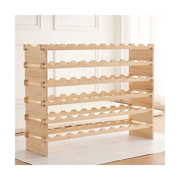 Belfoyer Casier à vin 6 Niveaux de Stockage de vin pour 48 Bouteilles, Casier à Bouteilles de vin Porte-Bouteilles Etagère à 