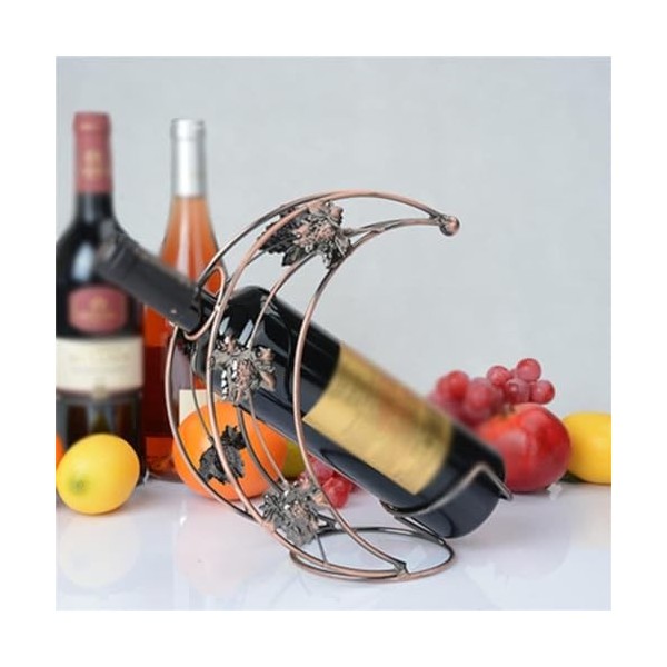 MObyat Casier à vin lron Casier à Vin Créatif Forme de Lune Casier à Vin Affichage Stockage Casier à Vin Support de Vin Casie