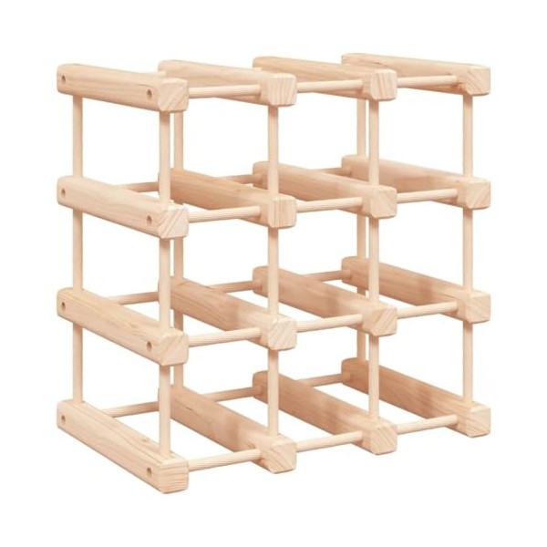 CIADAZ Casier à vin pour 12 Bouteilles 36x23x36 cm Bois Massif de pin,Armoire Metal,Meuble Garage,Armoire Rangement