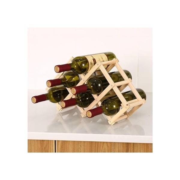 Casier à vin Casier à vin en bois créatif pliant casier à vin 6 bouteilles casier à vin étagère de stockage de vin affichage