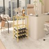 YMYNY Étagère à Vin en Verre, Porte-Bouteilles sur Pied, Meuble Rangement, Présentoirs de Bar à 5 Niveaux, Casier à Vin, pour