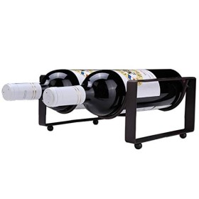 SHERAF Casier à vin de Table sur Pied, 2 Bouteilles, Support de Stockage de vin sur Pied empilable en métal pour armoires, co