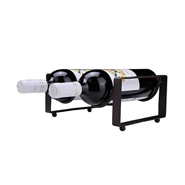 SHERAF Casier à vin de Table sur Pied, 2 Bouteilles, Support de Stockage de vin sur Pied empilable en métal pour armoires, co