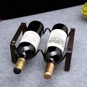 SHERAF Casier à vin de Table sur Pied, 2 Bouteilles, Support de Stockage de vin sur Pied empilable en métal pour armoires, co