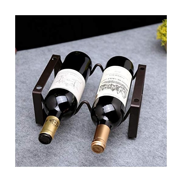 SHERAF Casier à vin de Table sur Pied, 2 Bouteilles, Support de Stockage de vin sur Pied empilable en métal pour armoires, co
