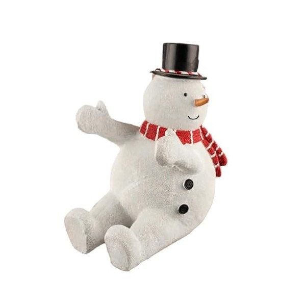 XINYIN Décoration de Noël en résine avec bonhomme de neige, ours et chat - Décoration pour la maison, le salon, la salle à ma