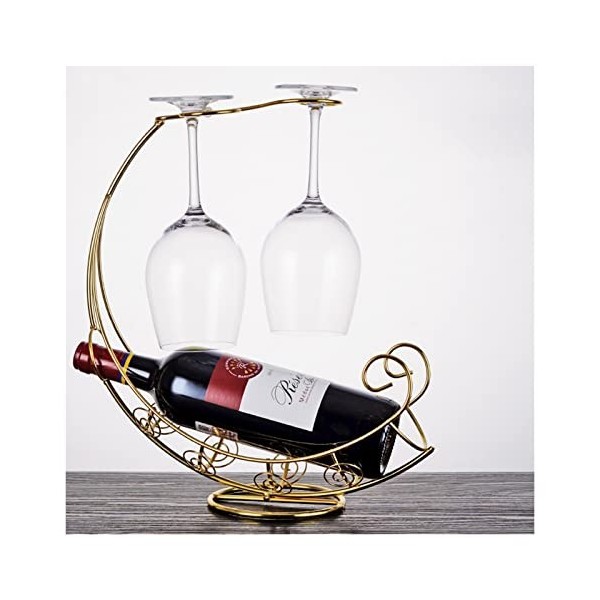 GRFIT Porte - vin Rouge Racquette à vin en Fer forgé Gobelet à gobelet à lenvers Down Wine Rack Ornements Accueil Vin vitrag