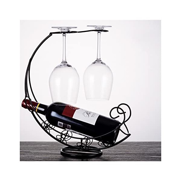 GRFIT Porte - vin Rouge Racquette à vin en Fer forgé Gobelet à gobelet à lenvers Down Wine Rack Ornements Accueil Vin vitrag