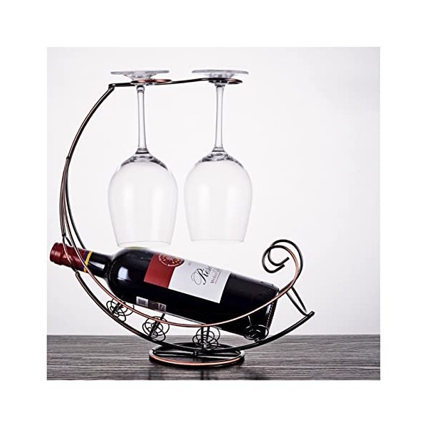 GRFIT Porte - vin Rouge Racquette à vin en Fer forgé Gobelet à gobelet à lenvers Down Wine Rack Ornements Accueil Vin vitrag