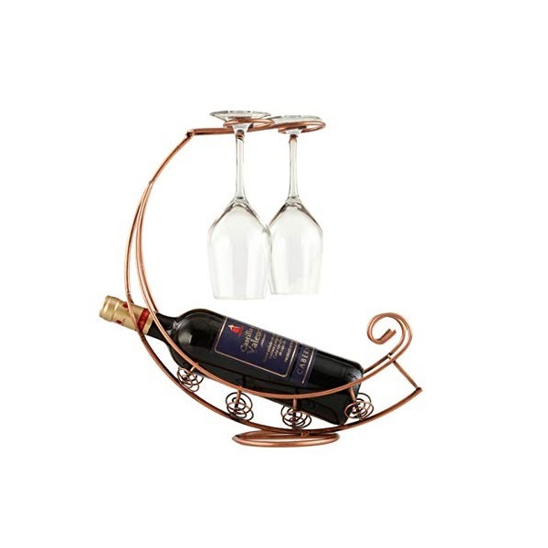 Support à bouteille de vins, Racque de vin Champagne Bouteilles Stand Verre Titulaire Titulaire de la bouteille de vin rétro 