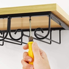 ANSNOW Casier À Vin En Fer À 5 Fentes, Séchoir À Verre À Vin Et Porte-Bouteille, Casier À Vin Suspendu, Pour Les Amateurs de 