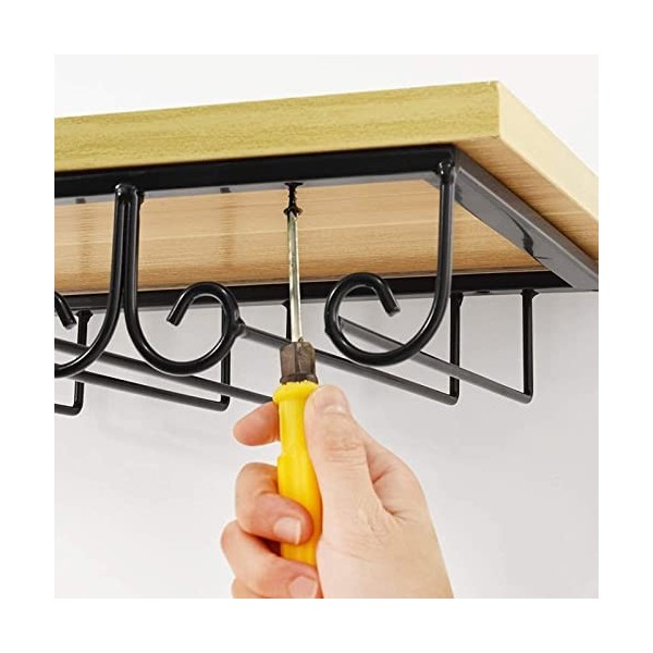 ANSNOW Casier À Vin En Fer À 5 Fentes, Séchoir À Verre À Vin Et Porte-Bouteille, Casier À Vin Suspendu, Pour Les Amateurs de 