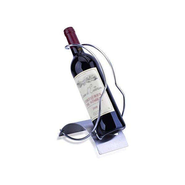 Support de stockage de vin de table Support de stockage de vin Casier à vin simple en acier inoxydable Personnalité Maison Cu
