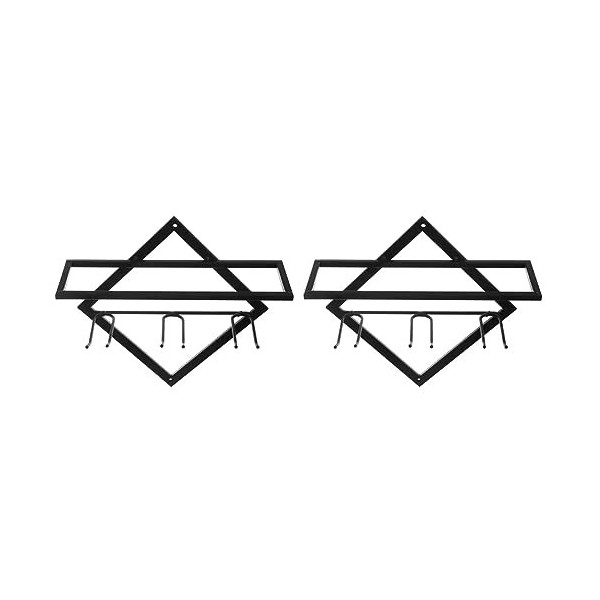 Veemoon Décoration Murale 2 Pièces Casier à Vin Rouge Porte-vin Blanc Présentoir à Vin Suspendu Support Daffichage De Verre 