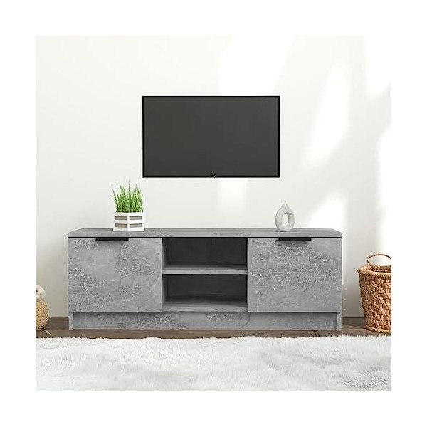 VEEKI Meuble TV, Meuble TV Suspendu, Meuble TV Industriel, Meuble TV Bois, Meuble Chambre, Convient pour Salon ou Chambre, Gr