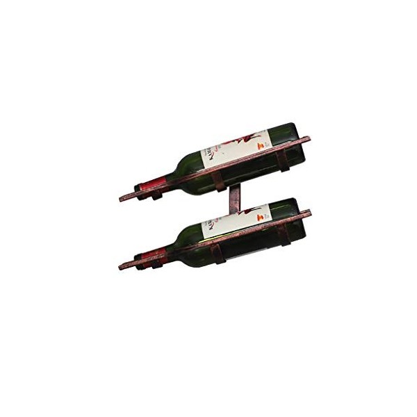 ANSNOW Casier À Vin Mural avec Cadre en Verre À Vin en Verre, Présentoir À Vin en Métal, Support de Décoration Murale de Fond