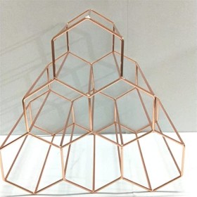 WaLdor Casier à vin Casier à vin de Table, 6 Bouteilles de casier à vin créatif en nid dabeille en métal, Support de Rangeme