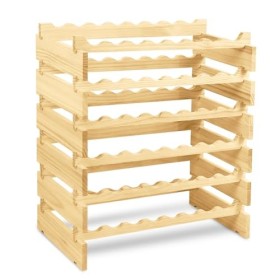 YUENFONG Casier à vin Casier à Bouteilles, Casier à vin pour 48 Bouteilles avec 6 Compartiments, Casier à vin en Bois Support