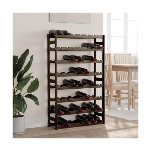 vidaXL Casier à Bouteilles pour 56 Bouteilles Noir Bois pin Solide