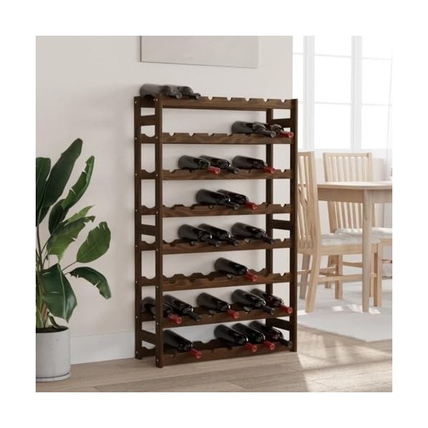vidaXL Casier à Bouteilles pour 56 Bouteilles Marron Bois pin Solide