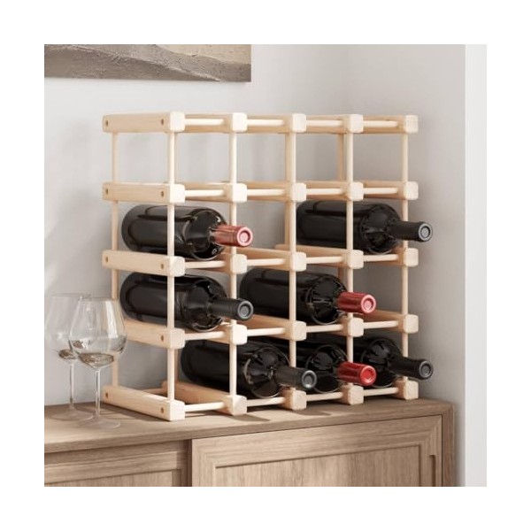 CIADAZ Casier à vin pour 20 Bouteilles 46,5x23x46,5 cm pin Massif,Armoire Metal,Meuble Garage,Armoire Rangement