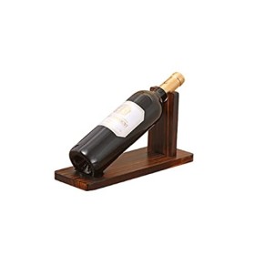 Casier à vin Casier à vin sur Pied en Bois Massif Vintage Couleur au Charbon de Bois Casier à vin Affichage de Salon Pratique