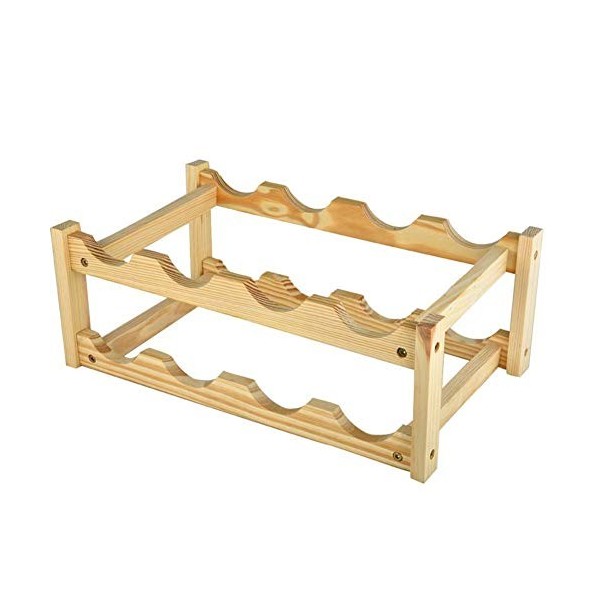 IOSIX Étagère de Stockage dalcool, Porte-vins Domestique de Bois Classique 8 Bouteille vin Support Montage en Bois de Boutei