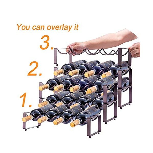 IOSIX Étagère de Stockage dalcool, Porte-vin en métal 1PC Porte-vins pour Champagne Cuisine Barre de Cuisine Organisateur Af