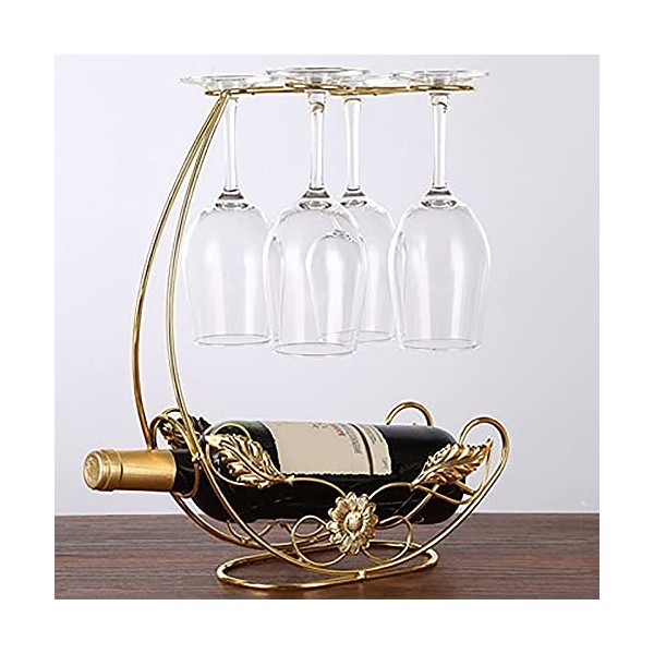 HEXEH Casier à Vin Top Top Top Supple-Utilisation DE VINS-Rack ET Goblet DE BOUILLAGE Tenue 1 Bouteille et 4 Verre de vin de 