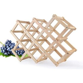 FKwine Racks Décorations dornements de casier à vin Simple Pliable en Bois pour Cuisines Rangement de Salon Taille : 33.5 *
